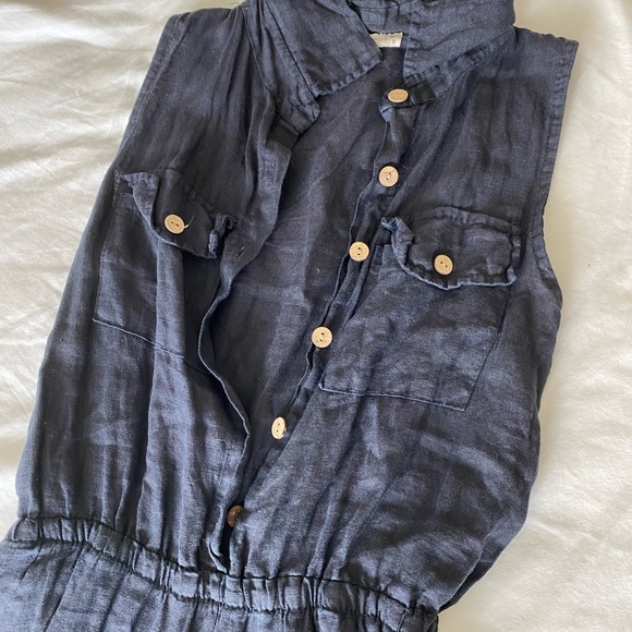 Viola Borghi Linen Navy Romper - Picture 3 of 3